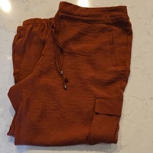 SOHO Apparel Burnt Orange Cargo Jogger‎ Pants XL | Rust Terracotta Street Style